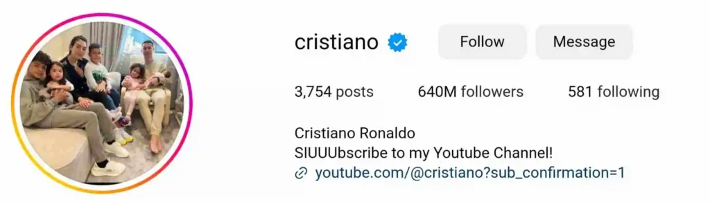 Cristiano Ronaldo Instagram account 