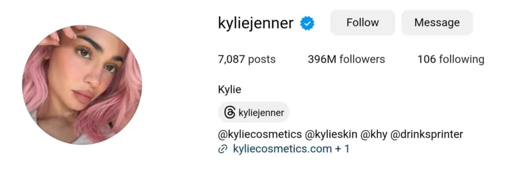 Kylie Jenner Instagram account 