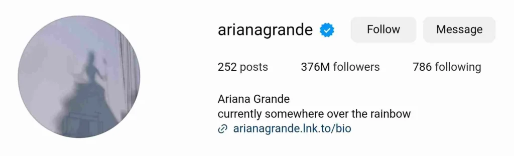 Ariana Grande Instagram account 